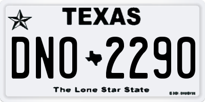 TX license plate DNO2290
