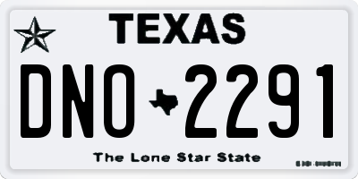 TX license plate DNO2291