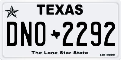 TX license plate DNO2292
