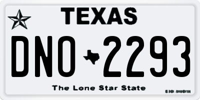 TX license plate DNO2293