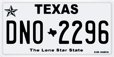 TX license plate DNO2296