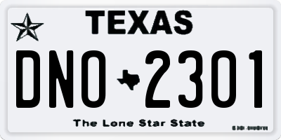 TX license plate DNO2301