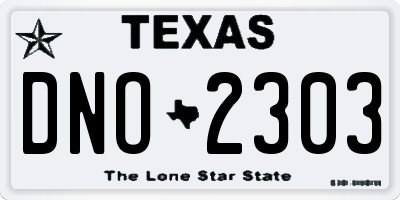 TX license plate DNO2303