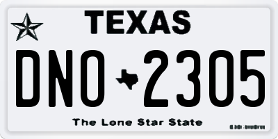 TX license plate DNO2305