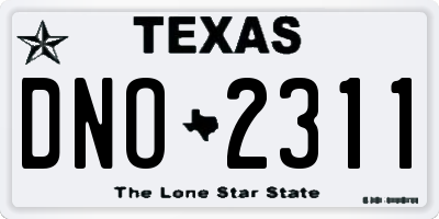 TX license plate DNO2311