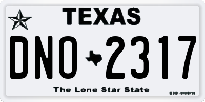 TX license plate DNO2317