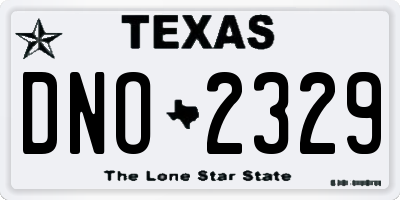 TX license plate DNO2329
