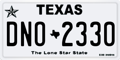 TX license plate DNO2330