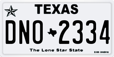 TX license plate DNO2334