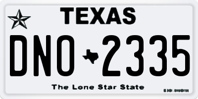 TX license plate DNO2335