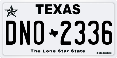 TX license plate DNO2336