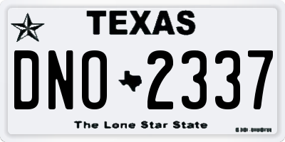 TX license plate DNO2337