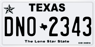 TX license plate DNO2343