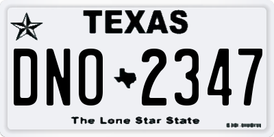 TX license plate DNO2347