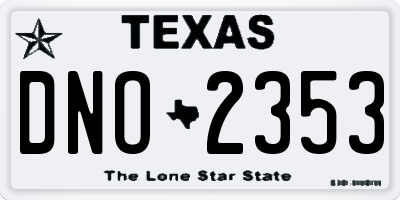 TX license plate DNO2353