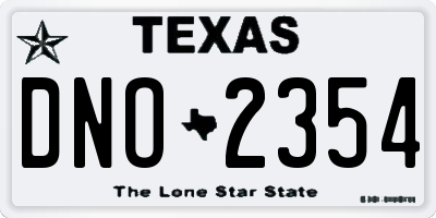 TX license plate DNO2354