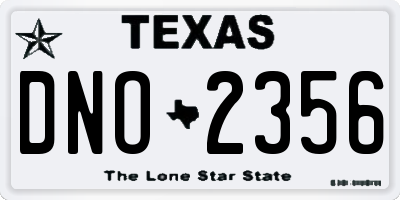 TX license plate DNO2356