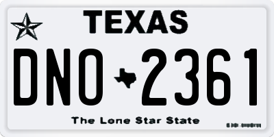 TX license plate DNO2361