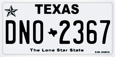 TX license plate DNO2367