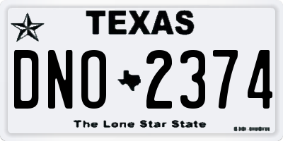 TX license plate DNO2374