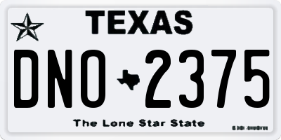 TX license plate DNO2375