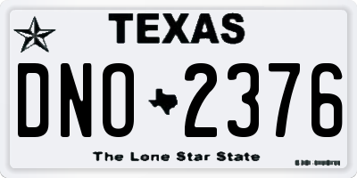 TX license plate DNO2376