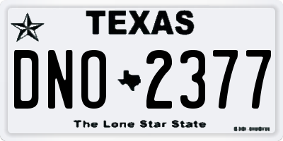TX license plate DNO2377
