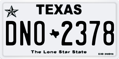 TX license plate DNO2378