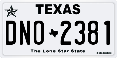 TX license plate DNO2381