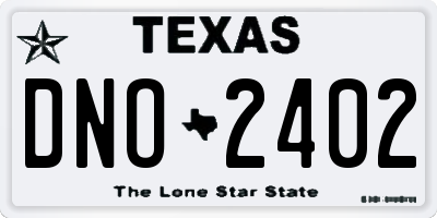 TX license plate DNO2402