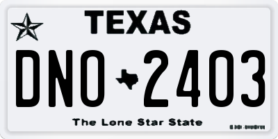 TX license plate DNO2403