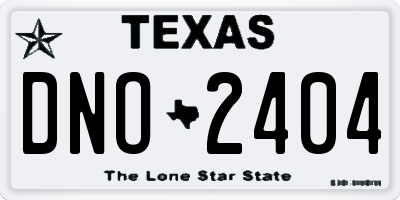 TX license plate DNO2404