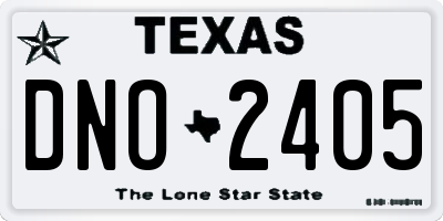 TX license plate DNO2405