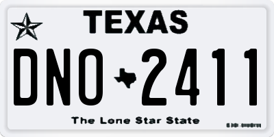 TX license plate DNO2411