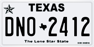 TX license plate DNO2412