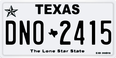 TX license plate DNO2415