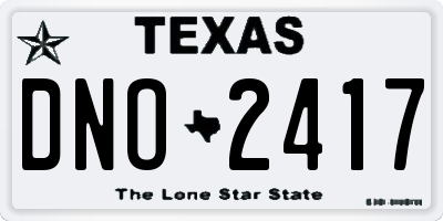 TX license plate DNO2417