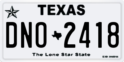 TX license plate DNO2418
