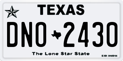 TX license plate DNO2430