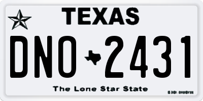 TX license plate DNO2431