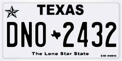 TX license plate DNO2432