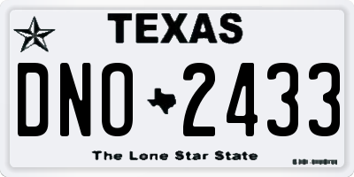 TX license plate DNO2433