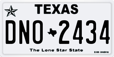 TX license plate DNO2434