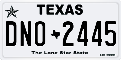 TX license plate DNO2445