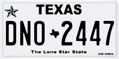 TX license plate DNO2447