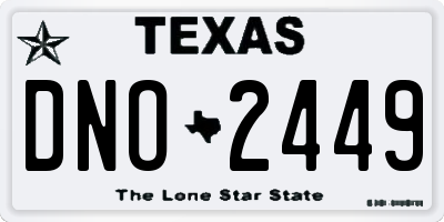 TX license plate DNO2449