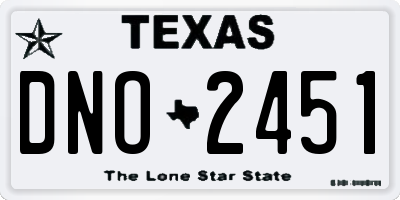 TX license plate DNO2451