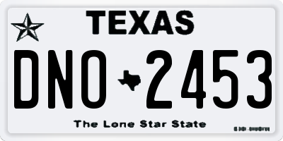 TX license plate DNO2453