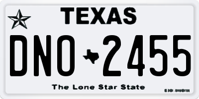 TX license plate DNO2455