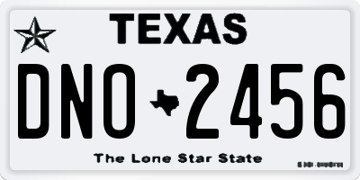 TX license plate DNO2456